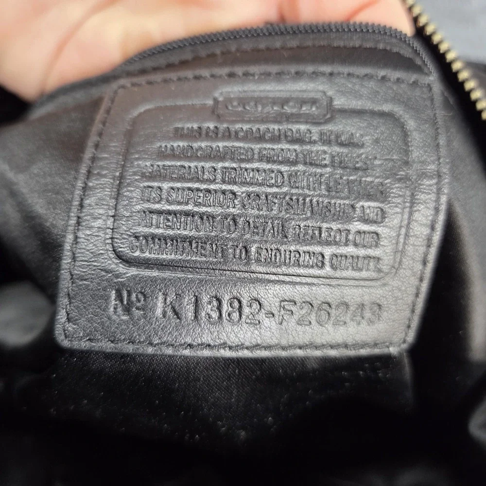 Coach Black Canvas Signature Campbell Convertible Satchel Bag F26243 Y2k - Picture 11 of 14
